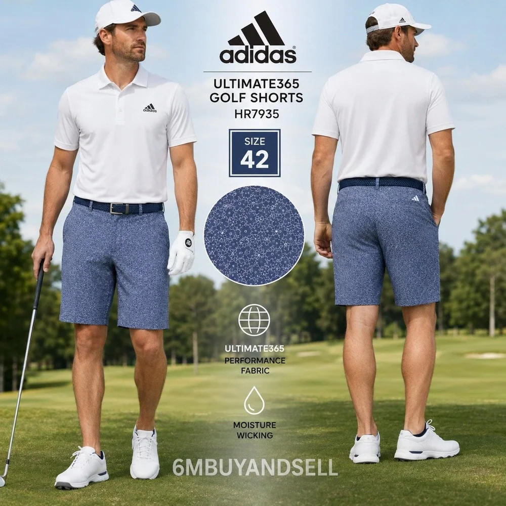 Adidas Mens Ultimate365 Golf Shorts Blue Floral Geometric HR7935 Size 42